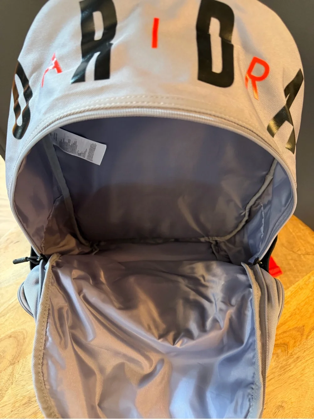 Jordan Grey and Black Backpack with Red Jumpman Accent